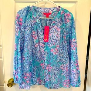 Lilly Pulitzer Coleman Top - Blue Ibiza Now You See Me
